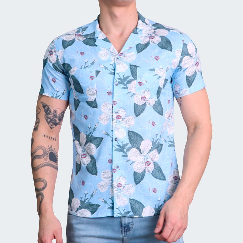 RELAXED FIT HAWAIIAN SHIRT - BLACEL