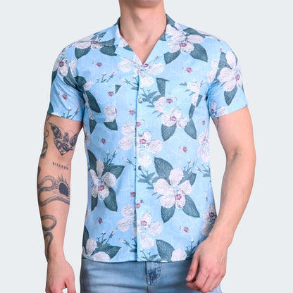 RELAXED FIT HAWAIIAN SHIRT - BLACEL