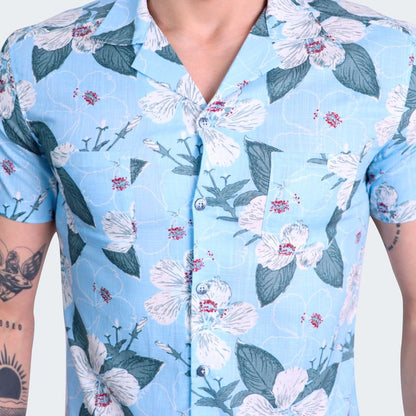 RELAXED FIT HAWAIIAN SHIRT - BLACEL
