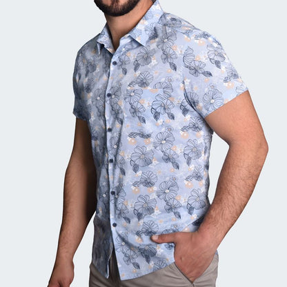 CAMISA MANGA CORTA PERFECT FIT - CELESTE