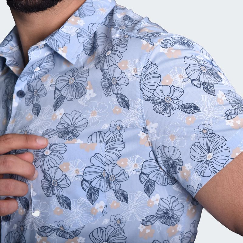 CAMISA MANGA CORTA PERFECT FIT - CELESTE