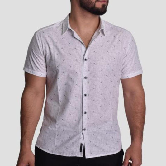 SHORT SLEEVE PERFECT FIT SHIRT - WHITE