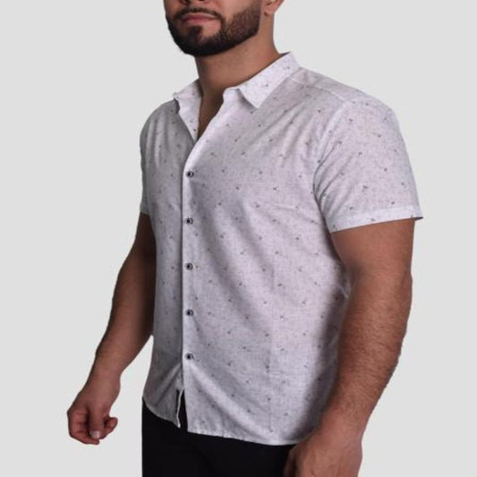 SHORT SLEEVE PERFECT FIT SHIRT - WHITE