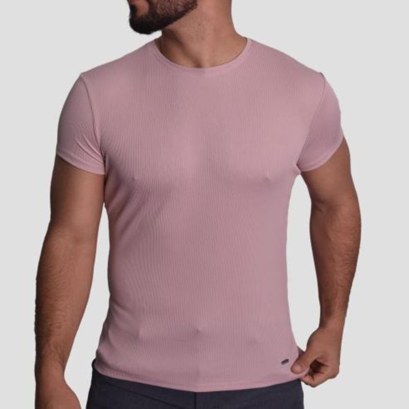 RIB-KNIT SHORT-SLEEVE ROUND NECK POLO SHIRT - ROUSE