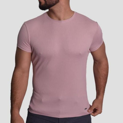 RIB-KNIT SHORT-SLEEVE ROUND NECK POLO SHIRT - ROUSE