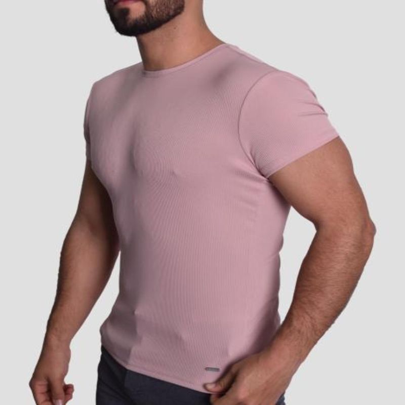 RIB-KNIT SHORT-SLEEVE ROUND NECK POLO SHIRT - ROUSE