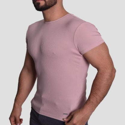 RIB-KNIT SHORT-SLEEVE ROUND NECK POLO SHIRT - ROUSE