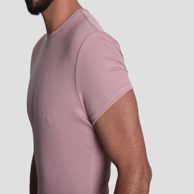 RIB-KNIT SHORT-SLEEVE ROUND NECK POLO SHIRT - ROUSE