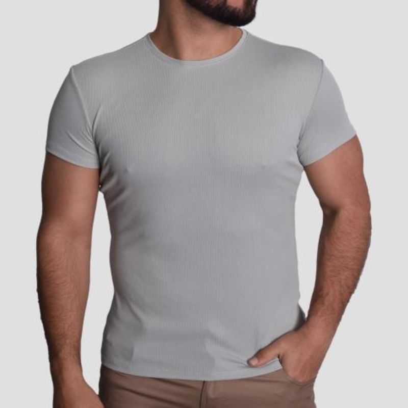 POLO ACANALADO MANGA CORTA CUELLO REDONDO - MINT