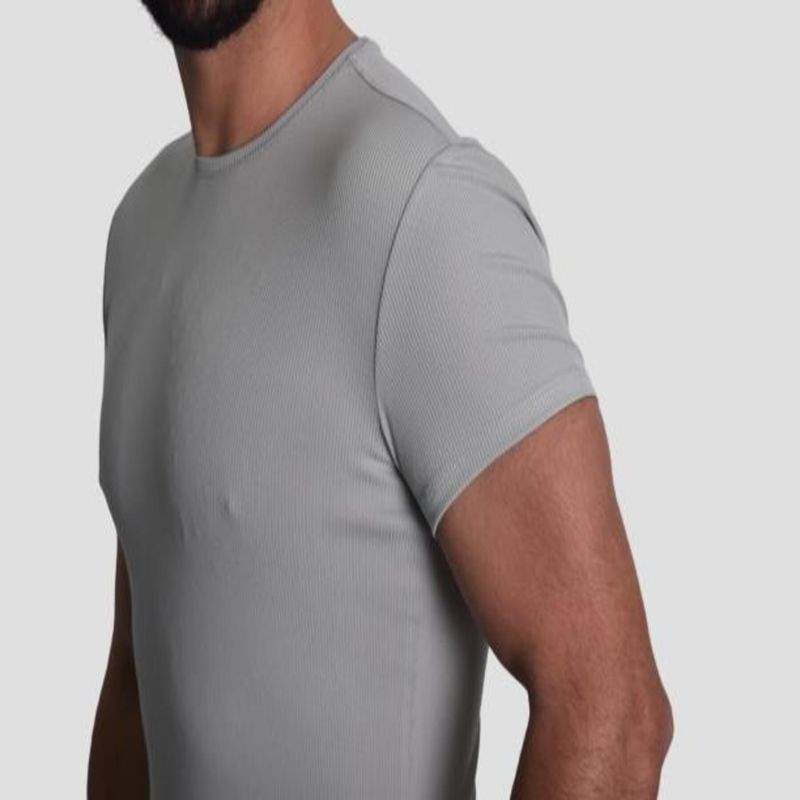 POLO ACANALADO MANGA CORTA CUELLO REDONDO - MINT
