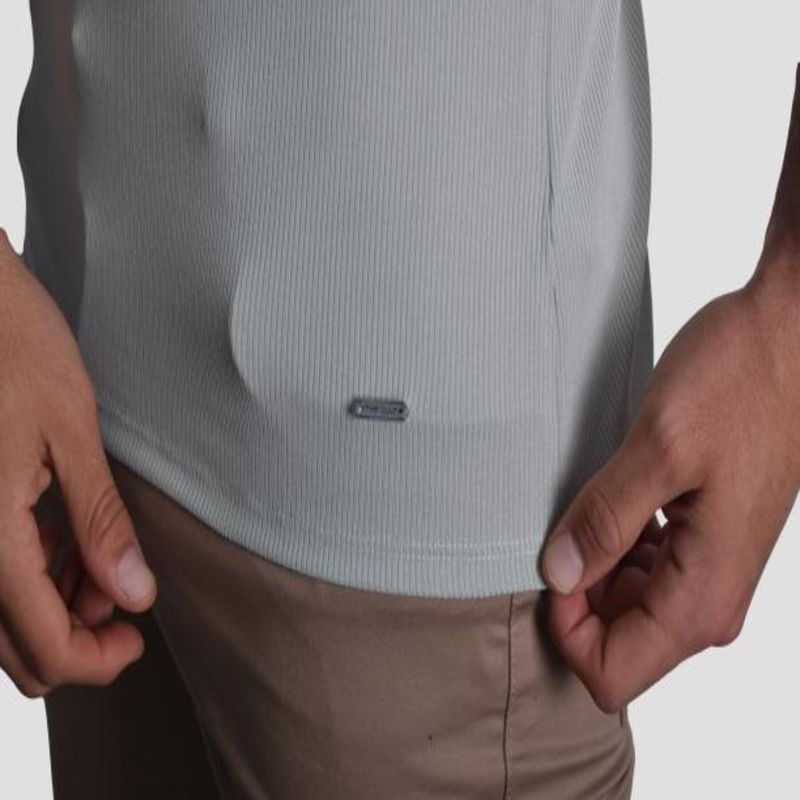 POLO ACANALADO MANGA CORTA CUELLO REDONDO - MINT