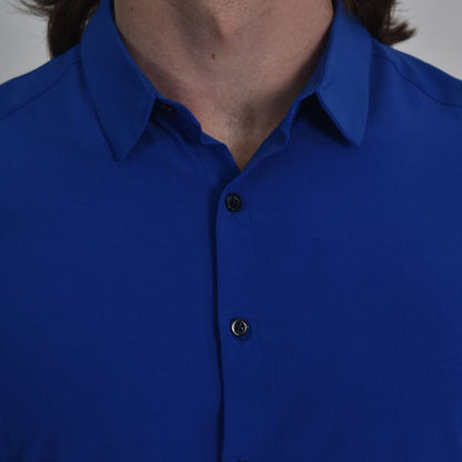 SHORT SLEEVE PERFECT FIT SHIRT - BLUE