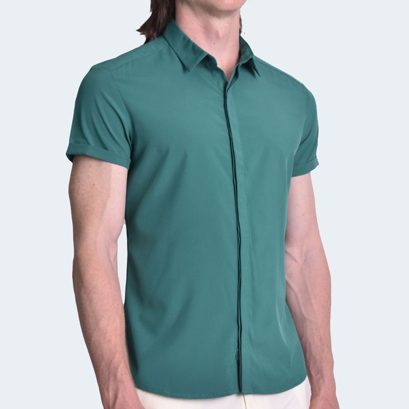 CAMISA MANGA CORTA PERFECT FIT - DARK GREEN
