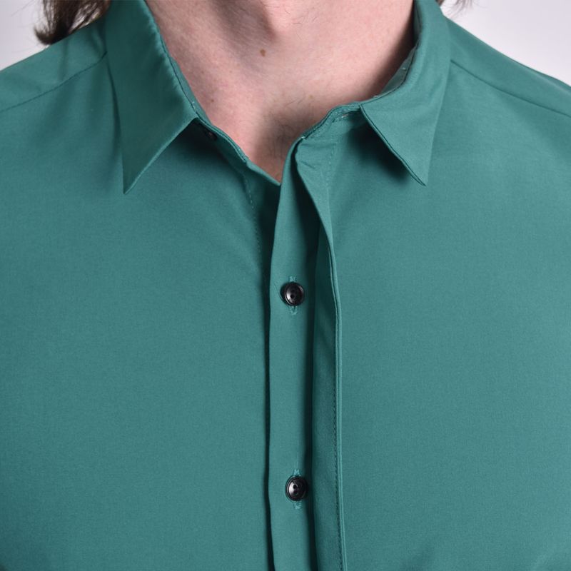 CAMISA MANGA CORTA PERFECT FIT - DARK GREEN