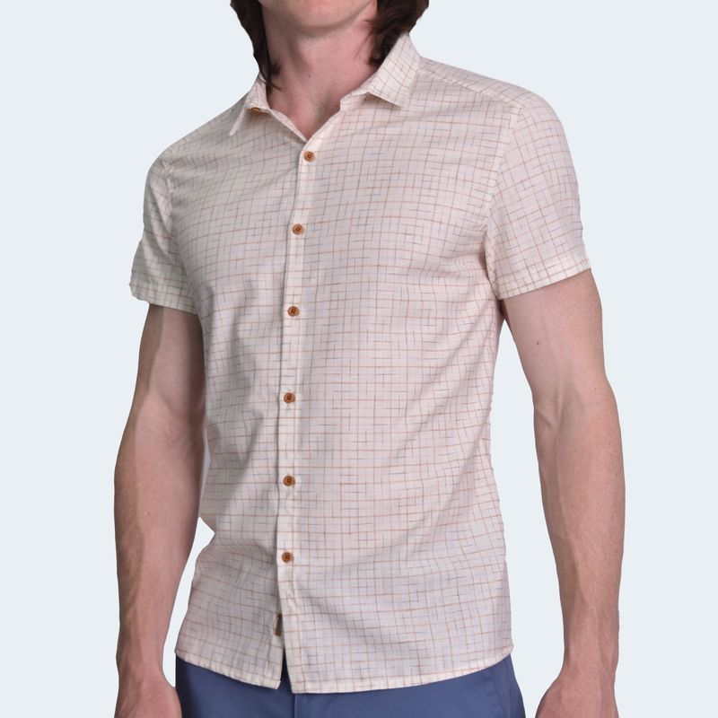CAMISA MANGA CORTA PERFECT FIT - BEIGE