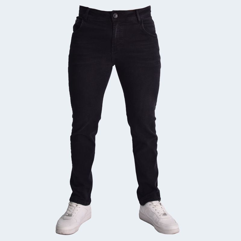 COMFORT SLIM-FIT DENIM JEANS - BLACK