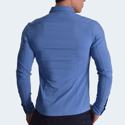 CAMISA MANGA LARGA PERFECT FIT - ACERO