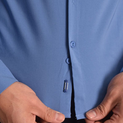 CAMISA MANGA LARGA PERFECT FIT - ACERO