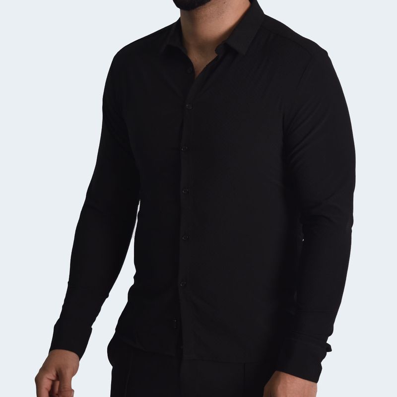 CAMISA MANGA LARGA  PERFECT FIT - NEGRO