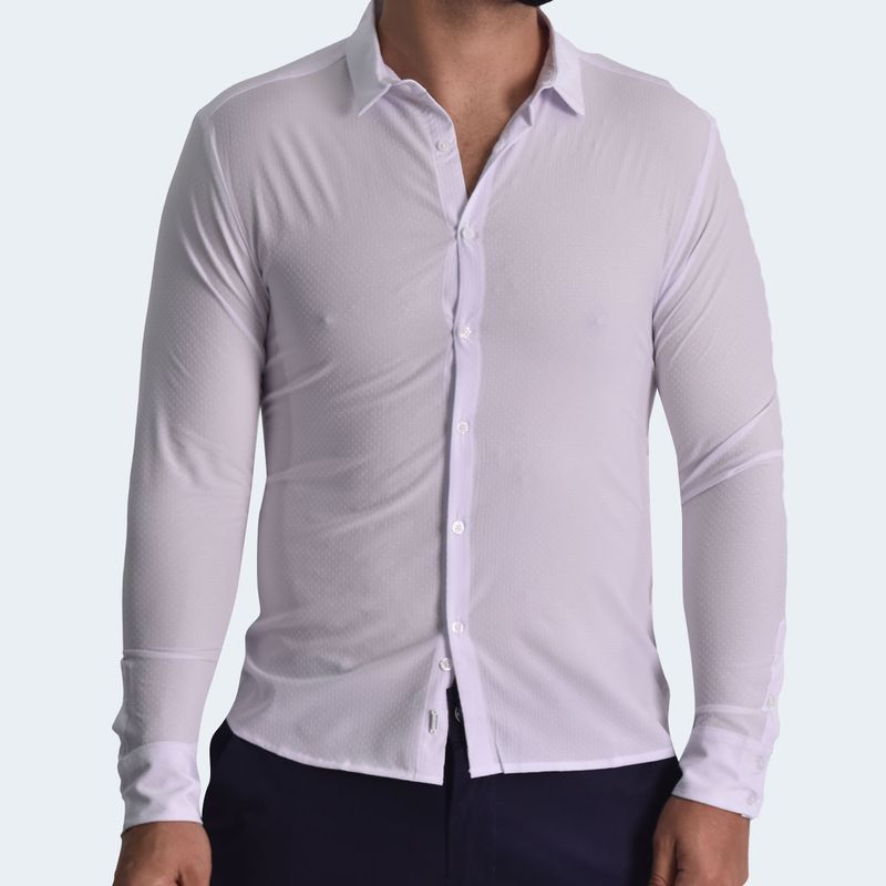 CAMISA MANGA LARGA  PERFECT FIT - BLANCO