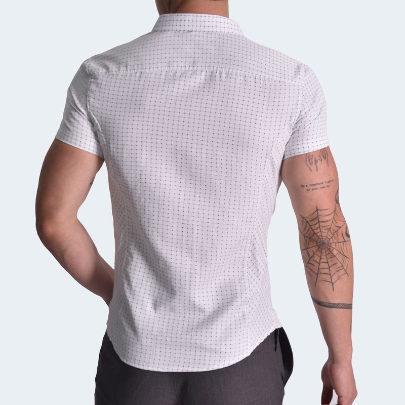 CAMISA MANGA CORTA  A CUADROS PERFECT FIT - BLANE