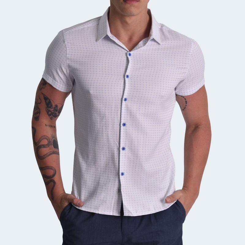CAMISA MANGA CORTA  A CUADROS PERFECT FIT - BLACEL