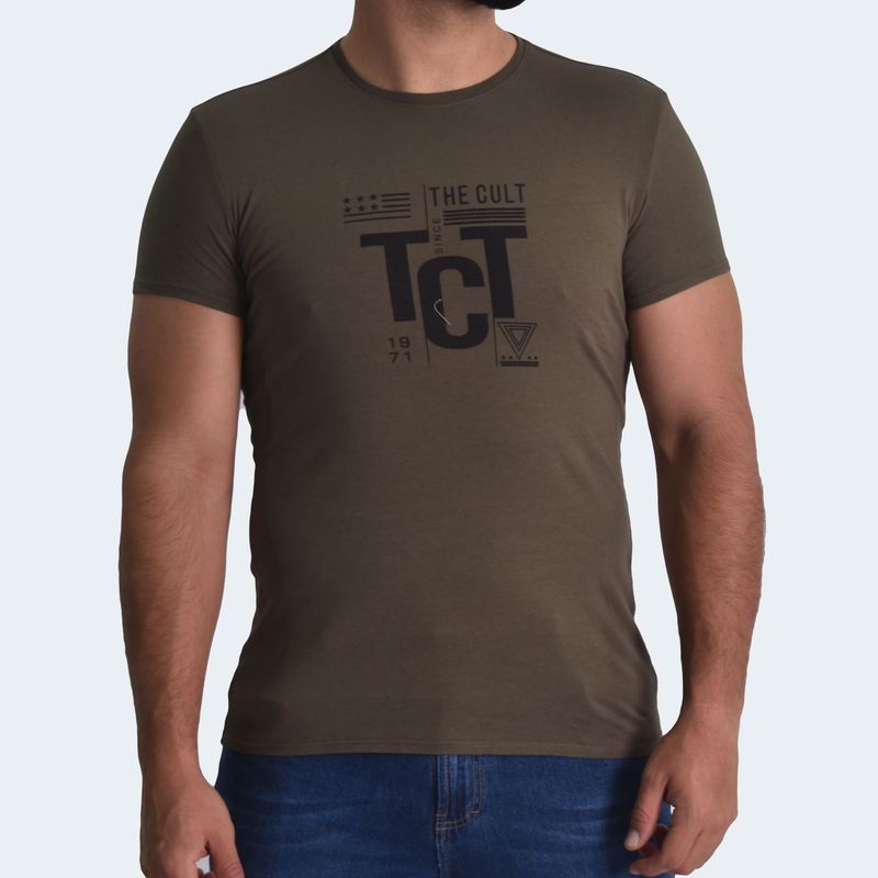 PERFECT FIT ROUND NECK POLO SHIRT - OLIVE GREEN