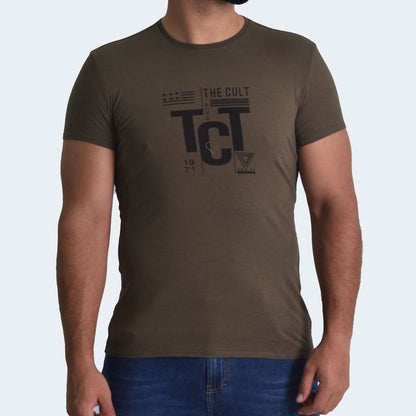 PERFECT FIT ROUND NECK POLO SHIRT - OLIVE GREEN