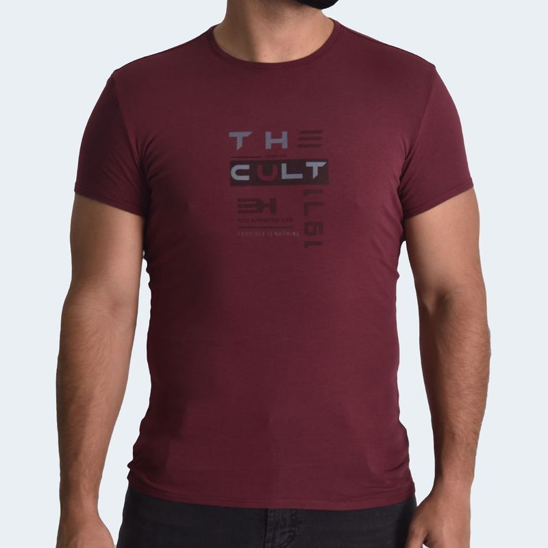 PERFECT FIT ROUND NECK POLO - BURGUNDY