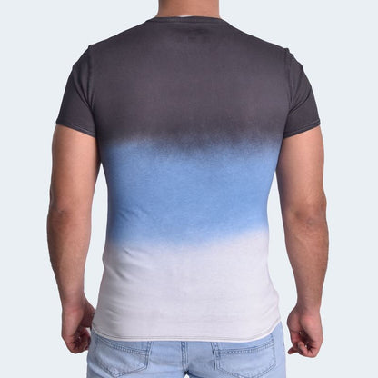 POLO CUELLO REDONDO TEÑIDO SPRAY TIE DYE - NEZUL