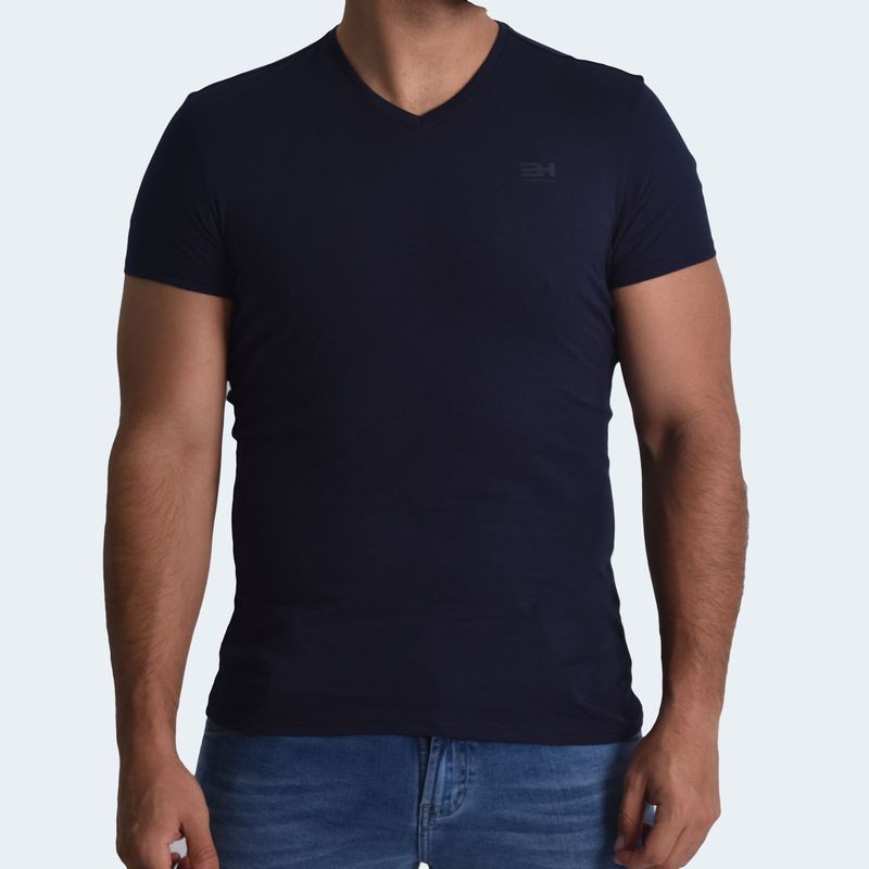 POLO CUELLO V PERFECT FIT - AZUL NOCHE