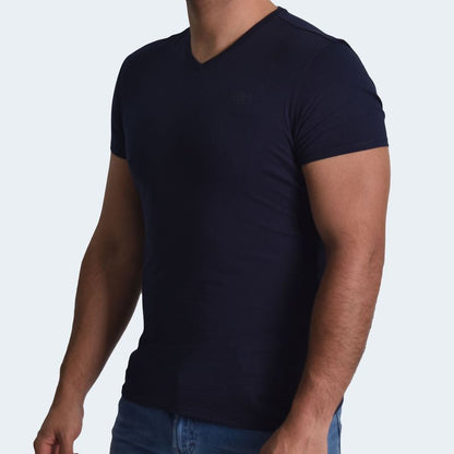 POLO CUELLO V PERFECT FIT - AZUL NOCHE