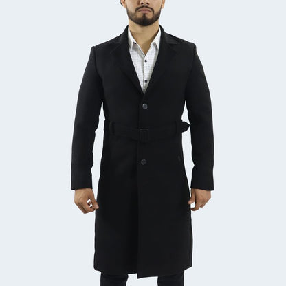 LONG CLOTH COAT - BLACK