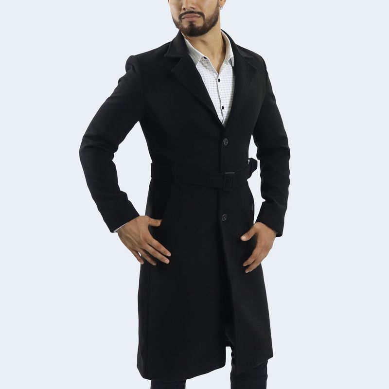LONG CLOTH COAT - BLACK