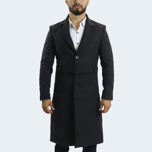 LONG CLOTH COAT - LEAD