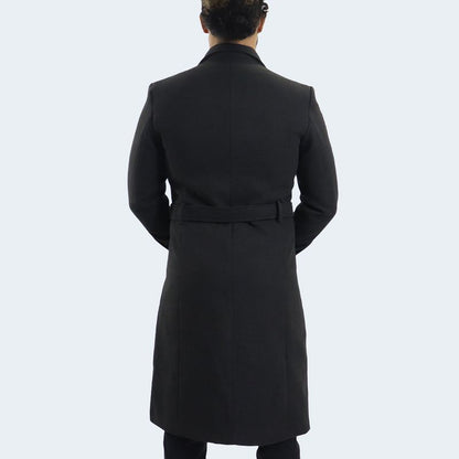 LONG CLOTH COAT - LEAD