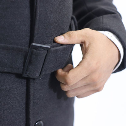LONG CLOTH COAT - LEAD