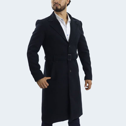 LONG CLOTH COAT - BLUE
