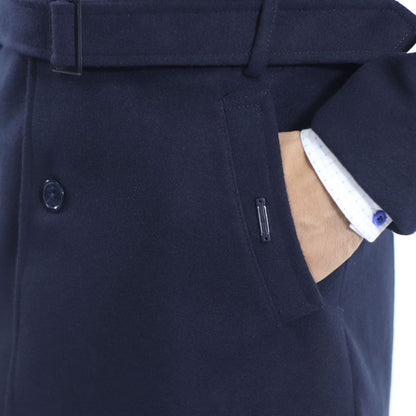 LONG CLOTH COAT - BLUE