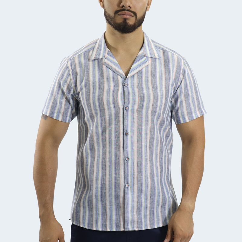 RELAXED FIT HAWAIIAN SHIRT - BLUE