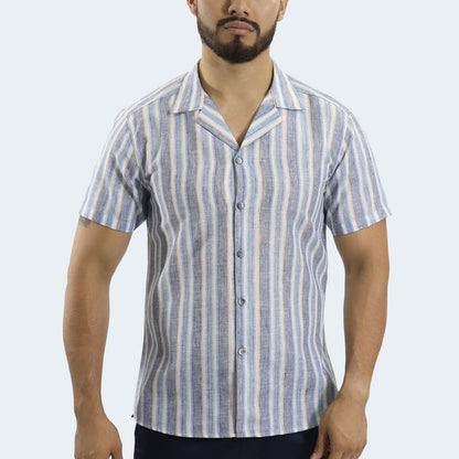 RELAXED FIT HAWAIIAN SHIRT - BLUE