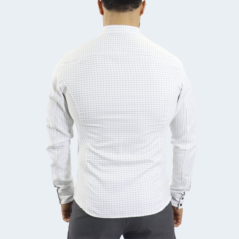 CAMISA MANGA LARGA A CUADROS PERFECT FIT - BLANE