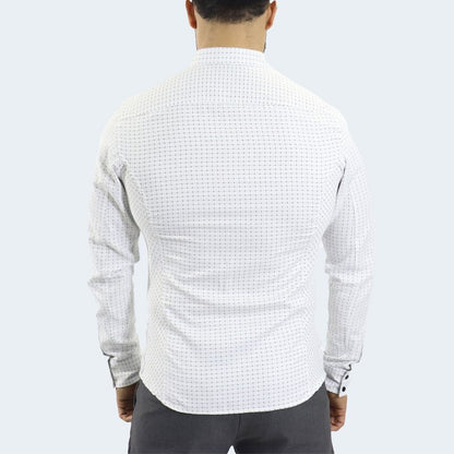 CAMISA MANGA LARGA A CUADROS PERFECT FIT - BLANE