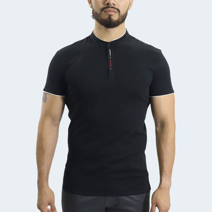 POLO CUELLO NERU MANGA CORTA - NEGRO