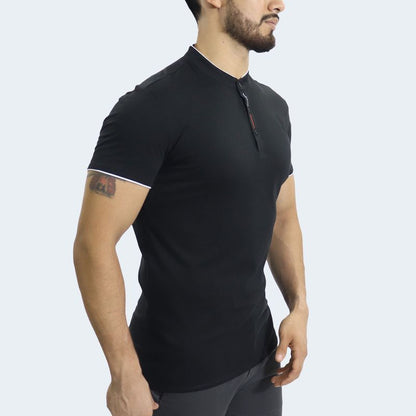POLO CUELLO NERU MANGA CORTA - NEGRO