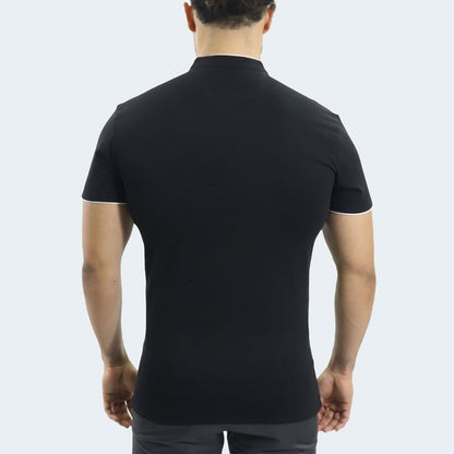 POLO CUELLO NERU MANGA CORTA - NEGRO