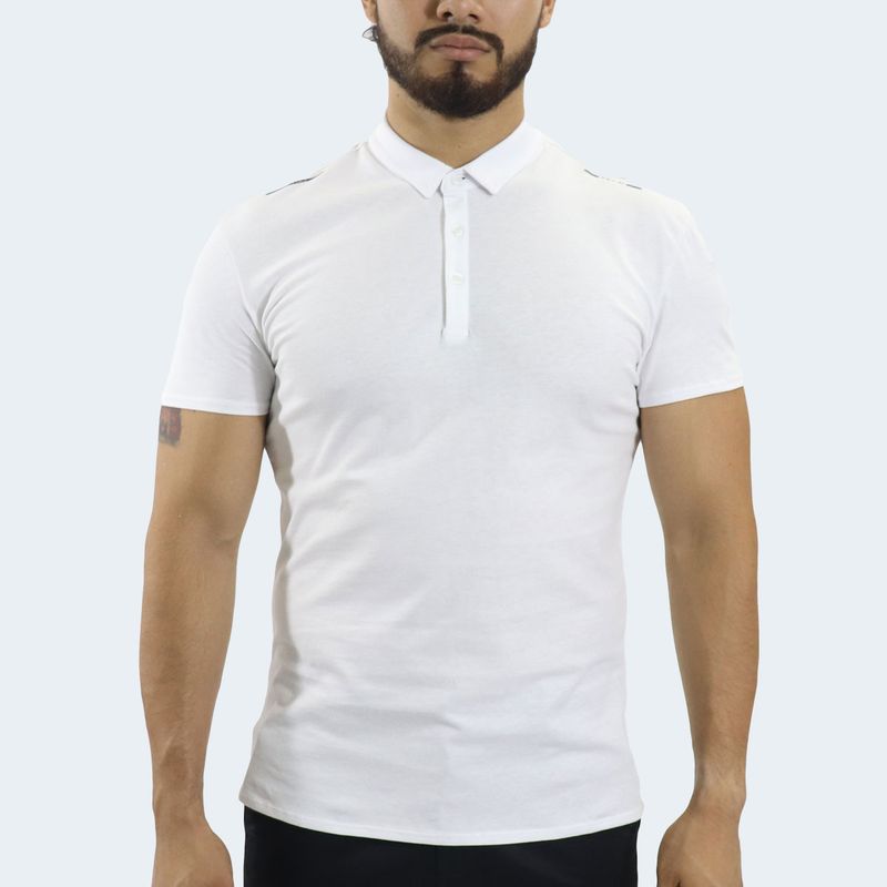 POLO CUELLO BOX MANGA CORTA - BLANCO