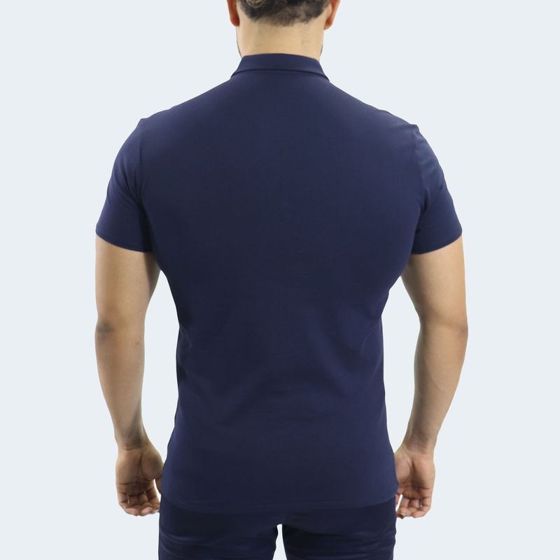 POLO CUELLO BOX MANGA CORTA - AZUL NOCHE