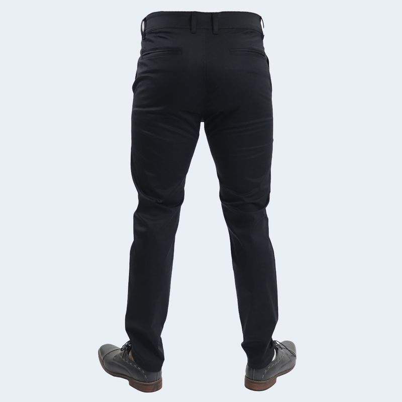 SATIN SLIM-FIT TROUSERS - BLACK