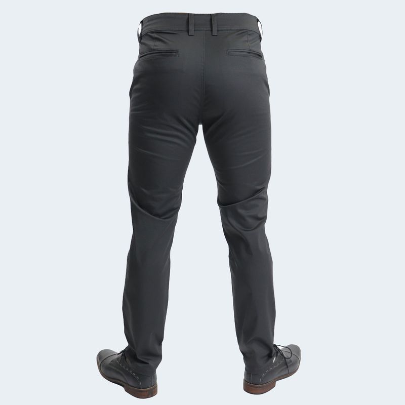 SATIN SLIM-LEG TROUSERS - LEAD GREY